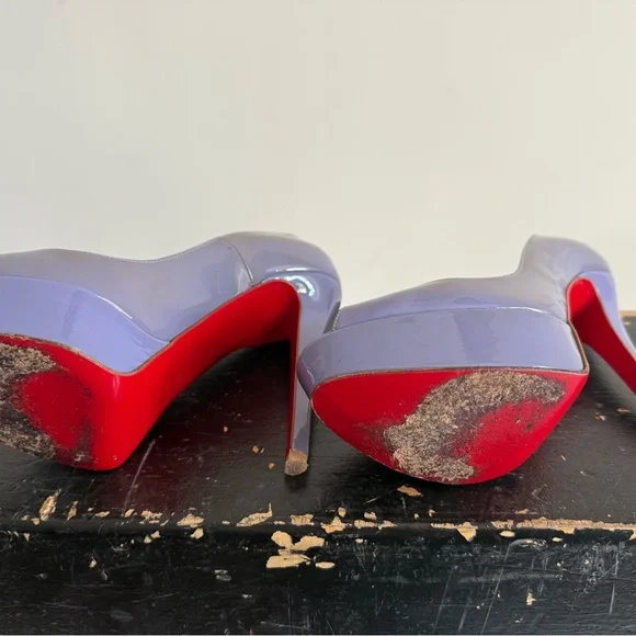 Christian Louboutin Women's Purple Peep-Toe Heels‎ - Picture 5 of 6